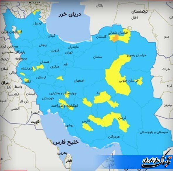 وضعیت کرونا در مازندران آبی شد + نقشه